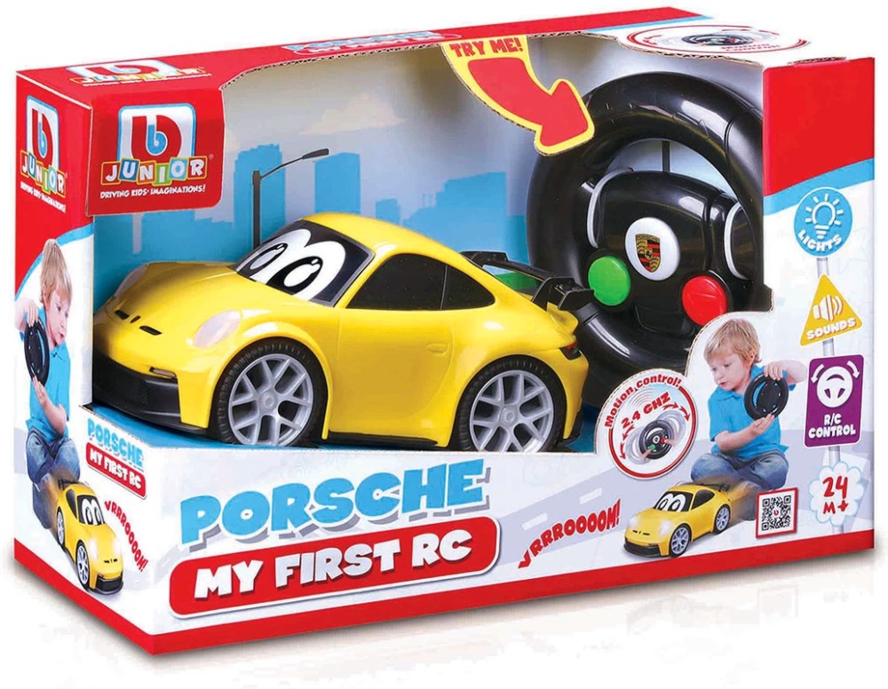 Количка Моето първо Porsche 911 GT3 - Bburago Количка Моето първо Porsche 911 GT3 - Bburago - От серията Junior - количка
