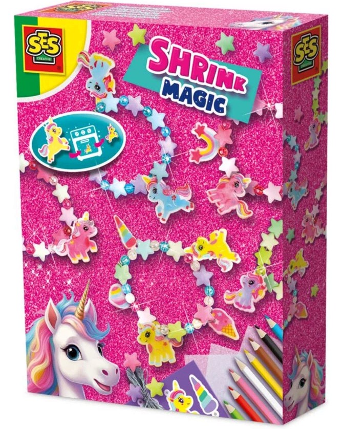 Направи гривни с талисмани Еднорог - SES Creative Направи гривни с талисмани Еднорог - SES Creative - Творчески комплект - творчески комплект