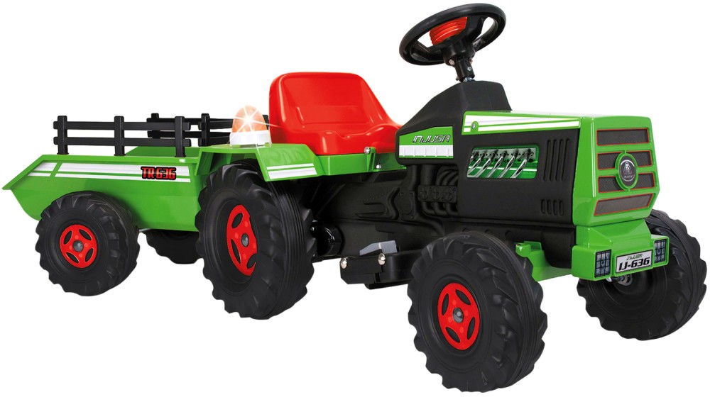Акумулаторен трактор с ремарке - Injusa Акумулаторен трактор с ремарке - Injusa - Със звук и светлина - играчка