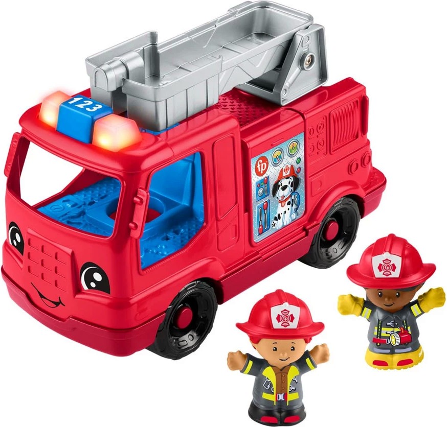 Пожарна количка с мини фигурки - Fisher Price Пожарна количка с мини фигурки - Fisher Price - Със звук и светлина, от серията Little People - играчка