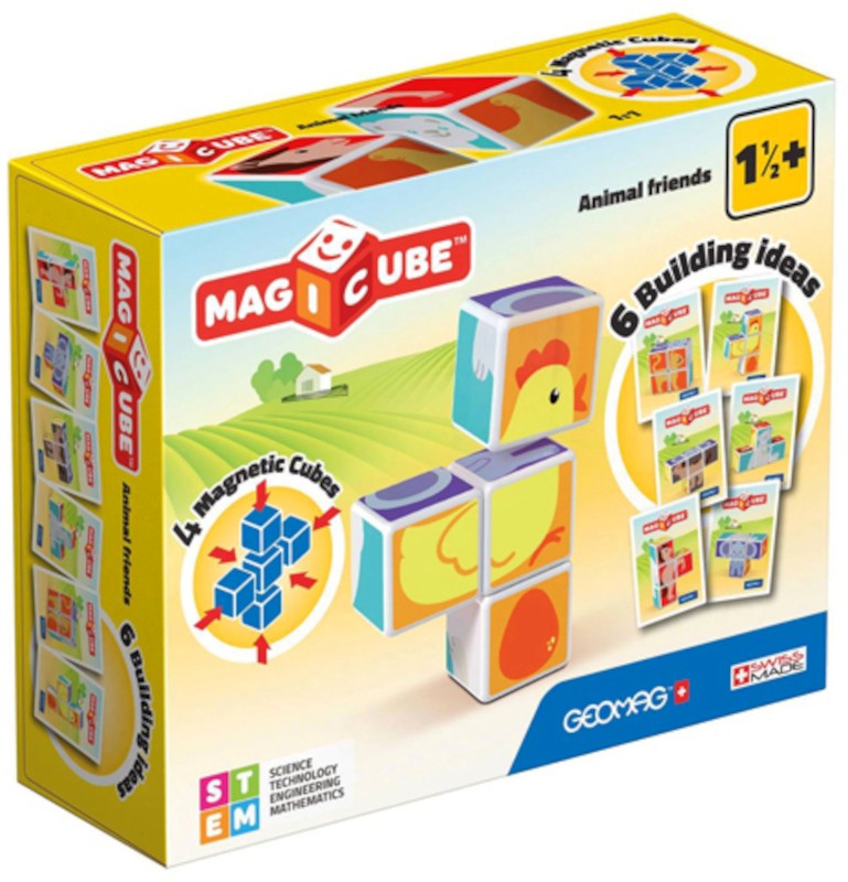 Магнитни кубчета Geomag - Magicube Animal Friends Магнитни кубчета Geomag - Magicube Animal Friends - 4 броя - играчка