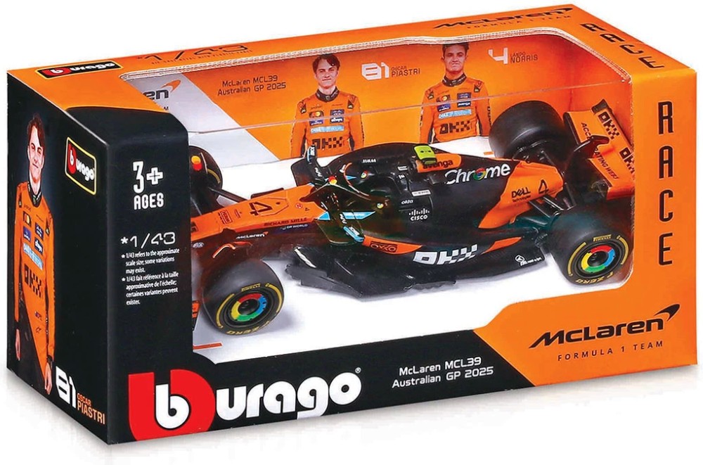 ������� F1 McLaren MCL39 (#4) - Bburago - �� ������� Race Collezione - �������