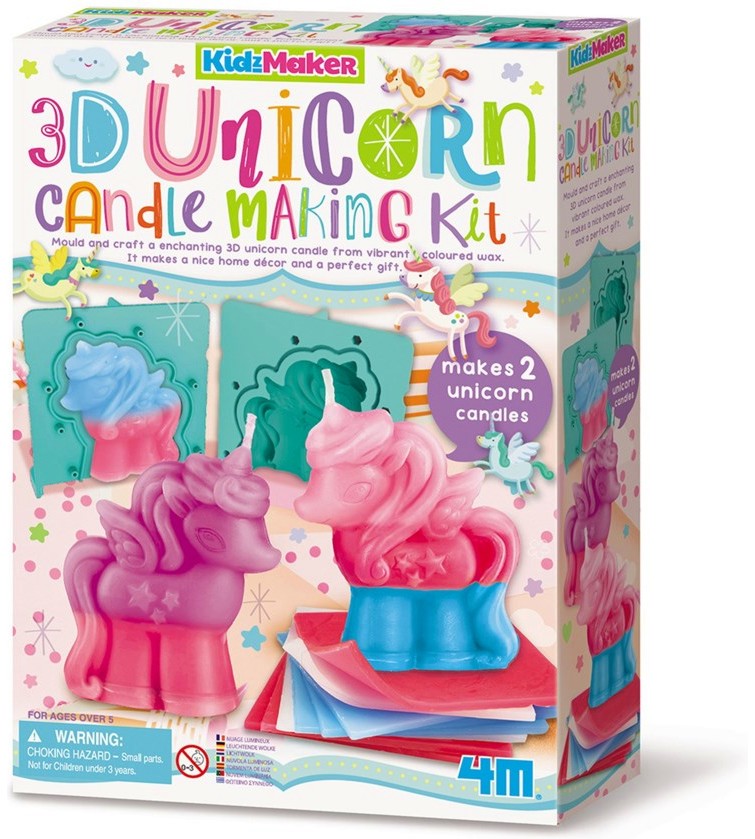 Направи сам свещички еднорози - 4M Направи сам свещички еднорози - 4M - Творчески комплект от серията Kidz Maker - творчески комплект