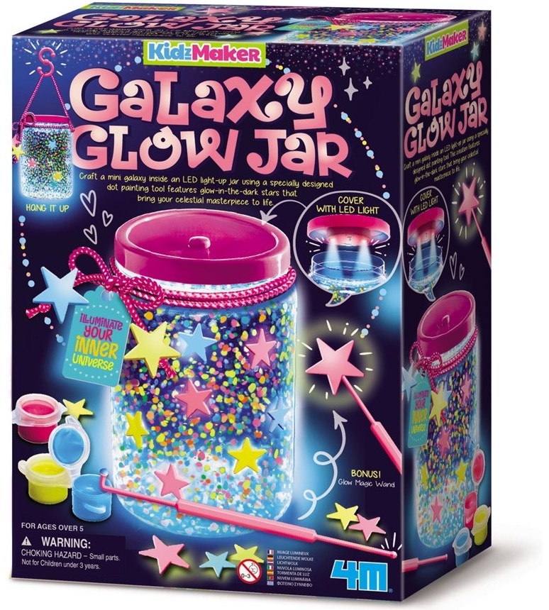 Създай сам Галактически светещ буркан - 4M Създай сам Галактически светещ буркан - 4M - Творчески комплект от серията Kidz Maker - творчески комплект