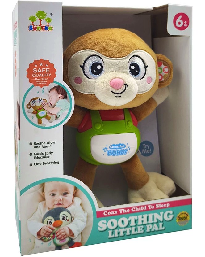 Плюшена маймунка - Soothing Little Pal Плюшена маймунка - Soothing Little Pal - Със звук и светлина - играчка