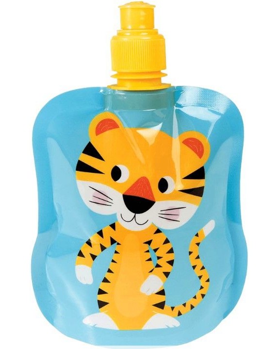 Сгъваща се бутилка за вода Rex London - Тигър Сгъваща се бутилка за вода Rex London - Тигър - детска бутилка