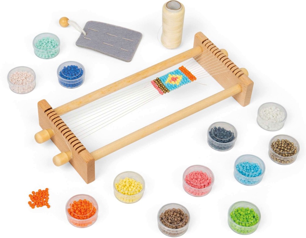 Тъкачен стан с мъниста - Bigjigs Toys Тъкачен стан с мъниста - Bigjigs Toys - Творчески комплект - творчески комплект