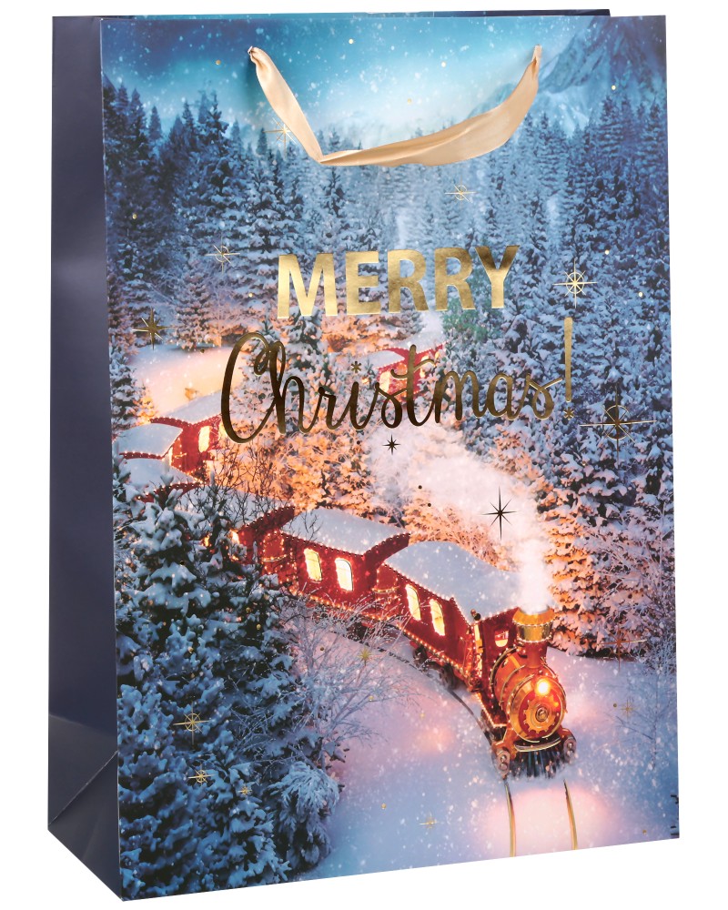 Подаръчна торбичка Коледен влак - Unic Art Подаръчна торбичка Коледен влак - Unic Art - С размери 33 / 46 / 14 cm - продукт