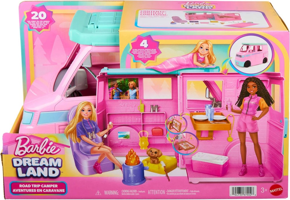 Мини кемпер на Барби - Mattel Мини кемпер на Барби - Mattel - На тема Barbie - играчка