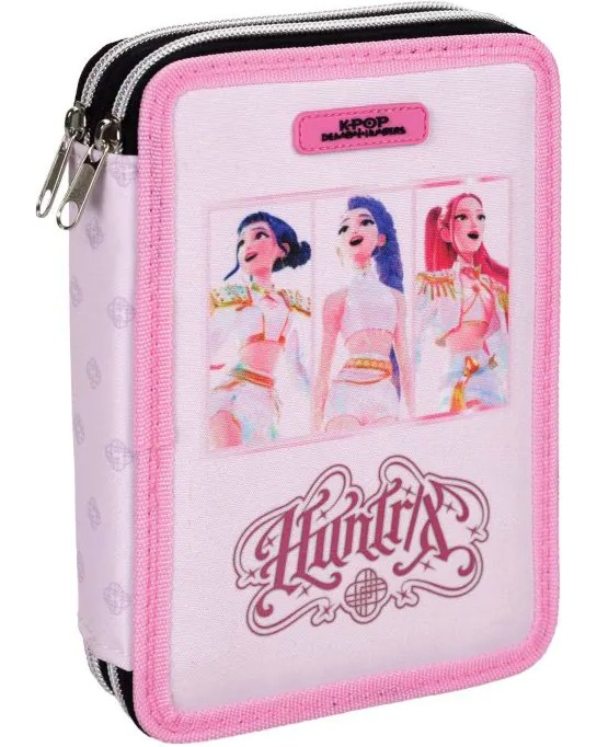 Несесер с ученически пособия Demon Hunters Huntrix Несесер с ученически пособия Demon Hunters Huntrix - С 2 отделения на тема K-POP - несесер