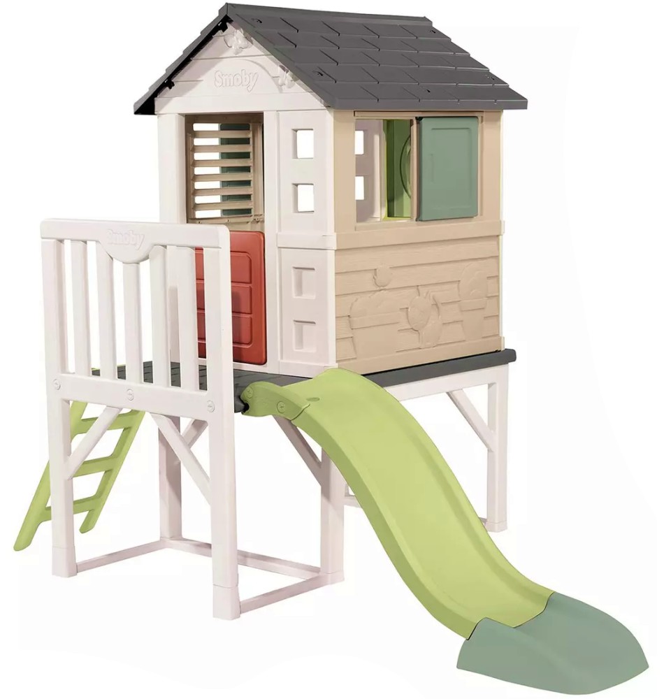 Детска къща с веранда Life - Smoby Детска къща с веранда Life - Smoby - С размери 243 / 197 / 160 cm - играчка