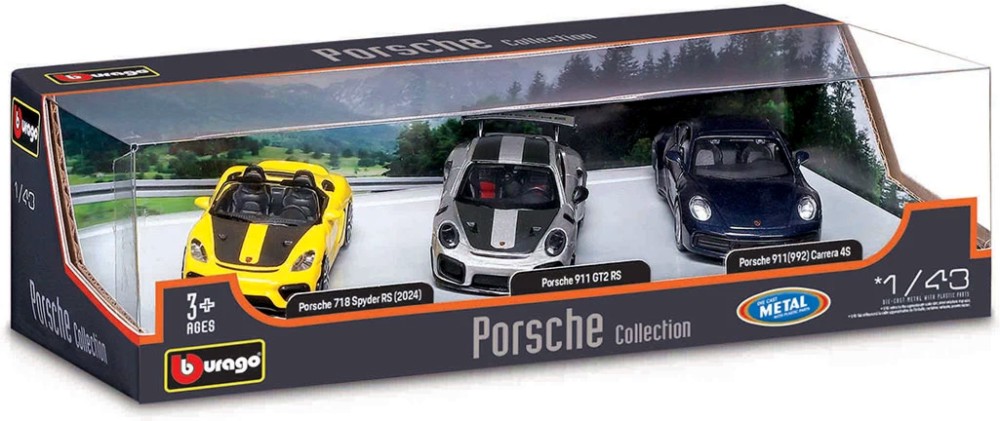 Метални колички Porsche - Bburago Метални колички Porsche - Bburago - От серията Street Fire - играчка