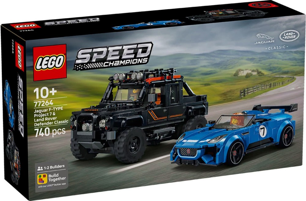 LEGO Speed Champions - Jaguar Project 7 и Land Rover Defender LEGO Speed Champions - Jaguar Project 7 и Land Rover Defender - Детски конструктор - играчка