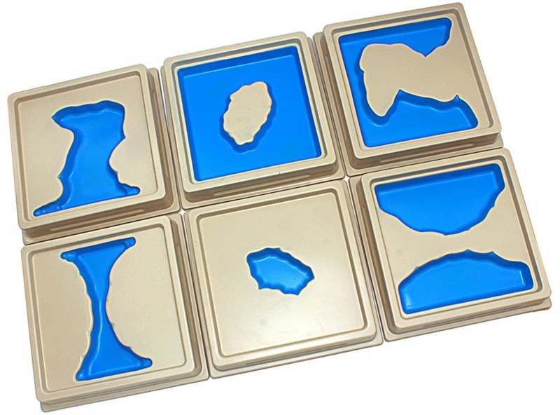 Релефни плочки на земни форми - Геология Релефни плочки на земни форми - Геология - 4 броя по метода на Монтесори - образователен комплект