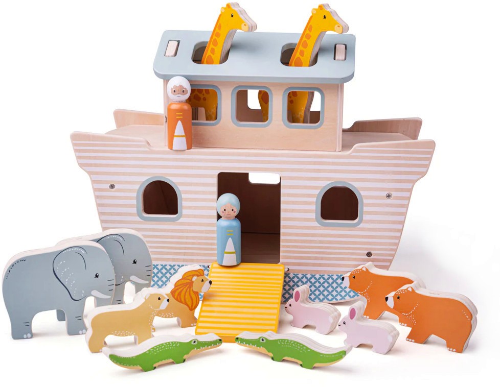 Дървена играчка Ноевият ковчег - Bigjigs Toys Дървена играчка Ноевият ковчег - Bigjigs Toys - фигури