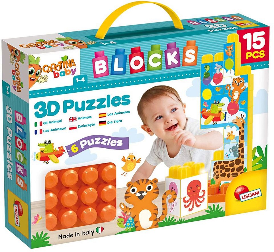 Детски конструктор Lisciani Giochi - Животни Детски конструктор Lisciani Giochi - Животни - От серията Carotina Baby - образователен комплект