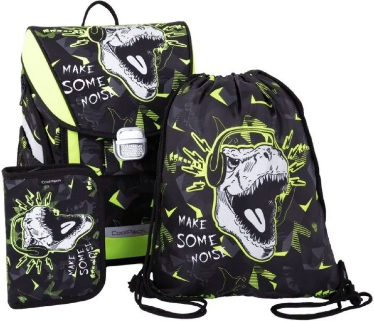 Ученическа раница с аксесоари Coolpack Primo Ultra Base Ученическа раница с аксесоари Coolpack Primo Ultra Base - От серията Dino Park - раница