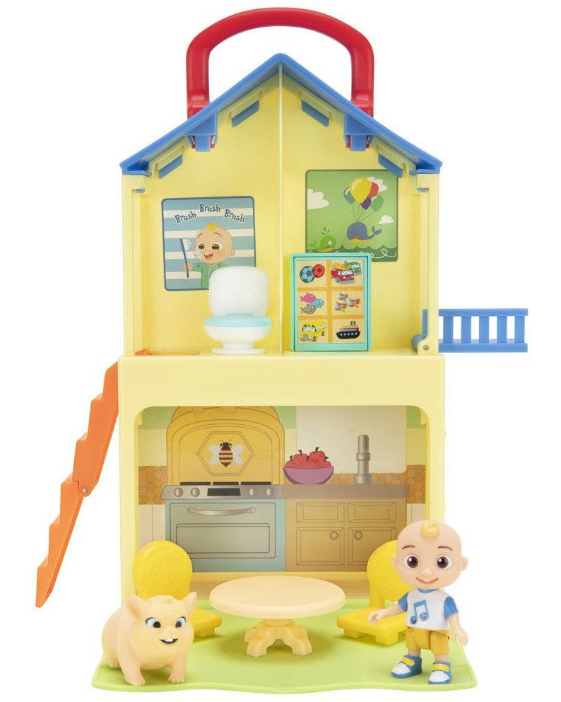 Къща-куфарче с фигурки на Джей Джей и Джелибийн Къща-куфарче с фигурки на Джей Джей и Джелибийн - На тема Cocomelon - играчка