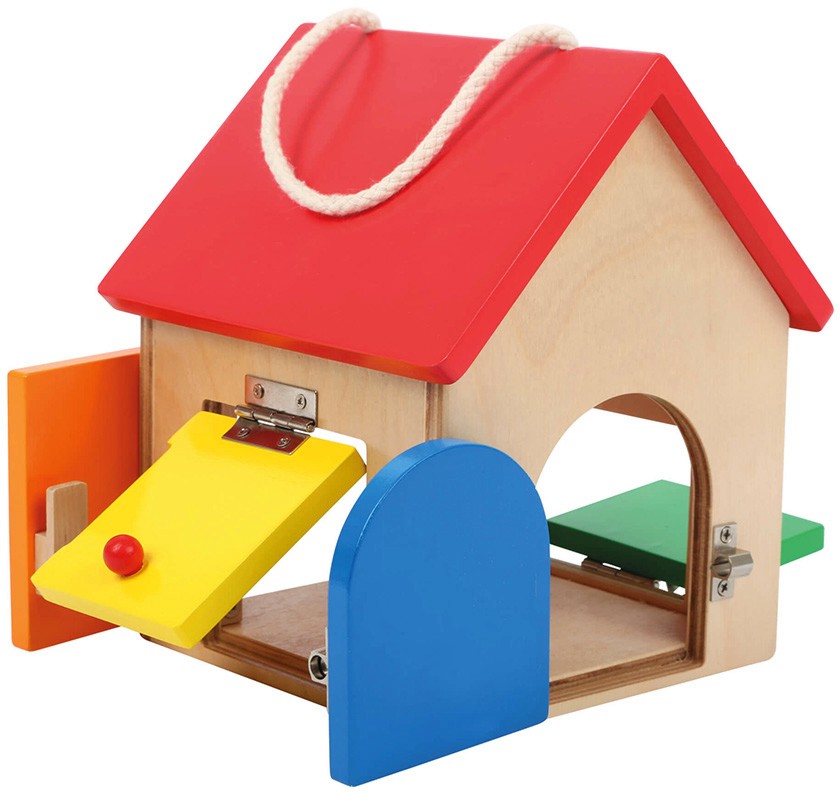 Дървена къща с ключалки - Small Foot - От серията Play and Learn - играчка