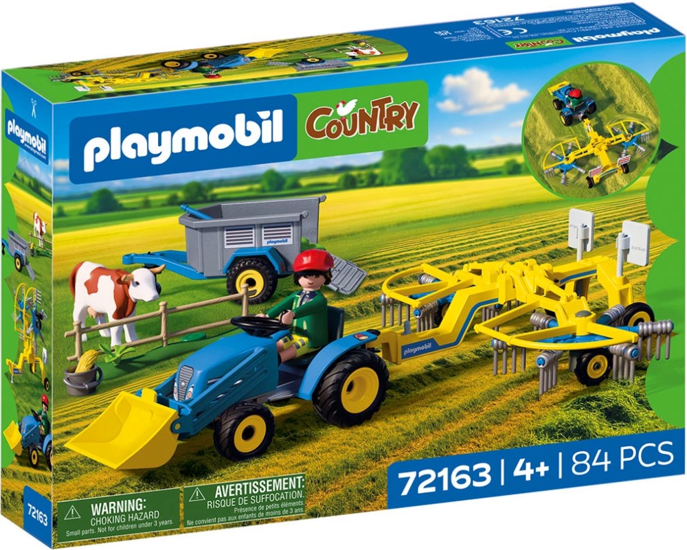 Playmobil Country - Малък трактор със сеносъбирач Playmobil Country - Малък трактор със сеносъбирач - играчка