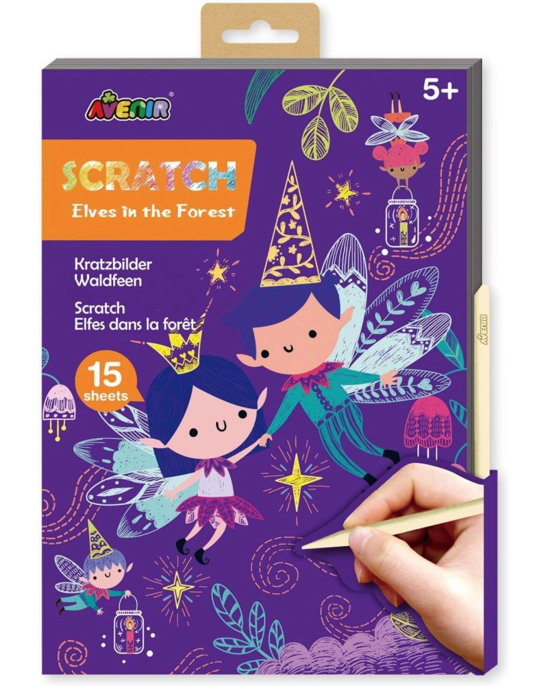 Скреч картини Елфи в градината - Avenir Скреч картини Елфи в градината - Avenir - Творчески комплект - творчески комплект