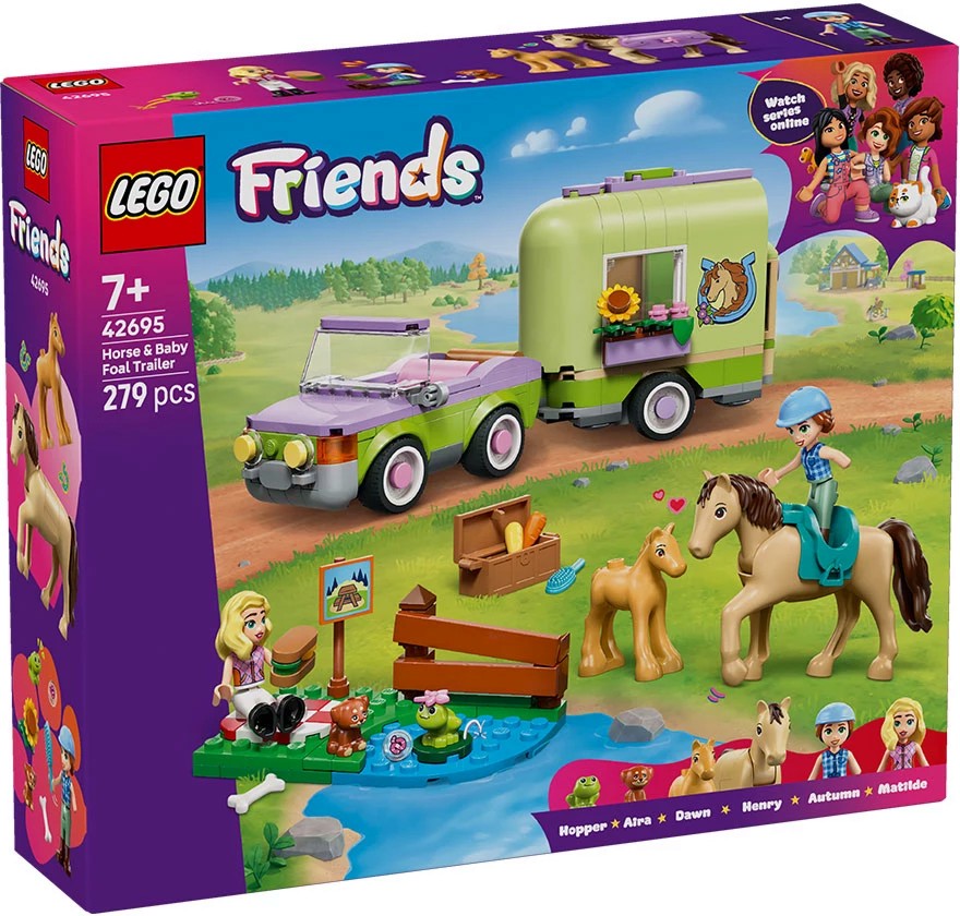 LEGO Friends - Ремарке за кон и бебе жребче LEGO Friends - Ремарке за кон и бебе жребче - Детски конструктор - играчка
