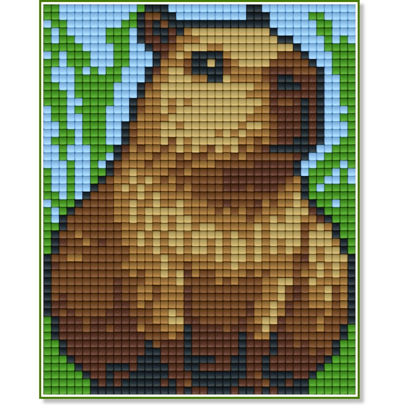 Мозайка с пиксели Капибара - Pixelhobby Мозайка с пиксели Капибара - Pixelhobby - Творчески комплект - творчески комплект