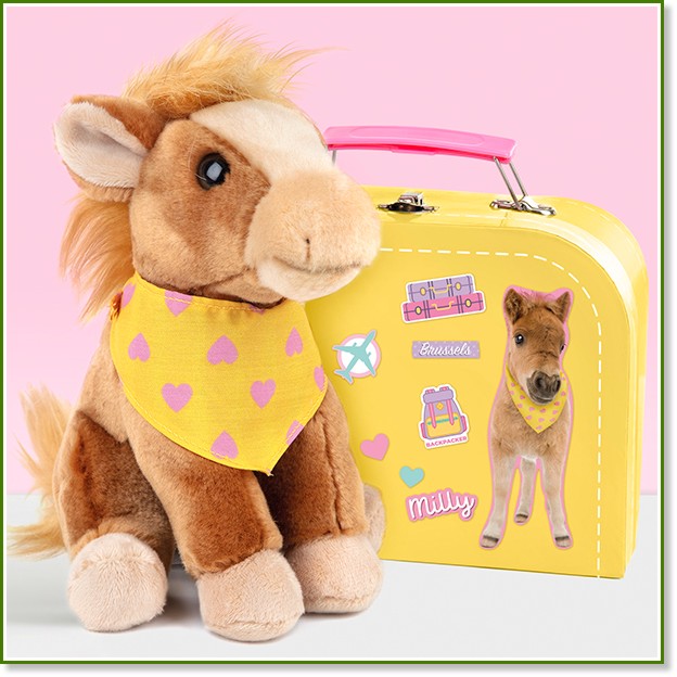 Плюшено пони Майли - Studio Pets Плюшено пони Майли - Studio Pets - С куфарче, паспорт и книжка със стикери - играчка