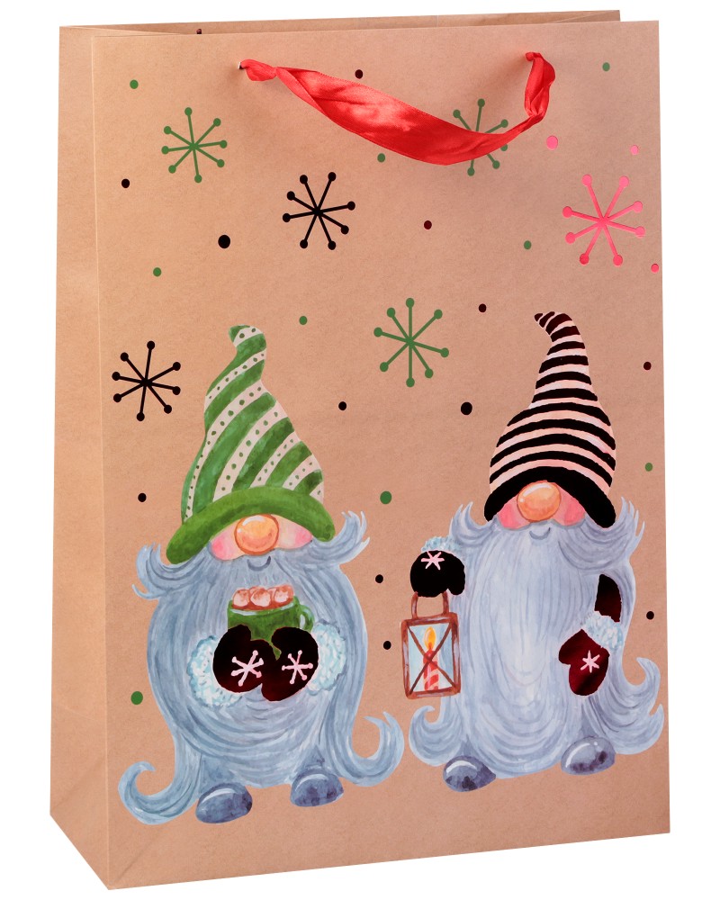 Подаръчна торбичка Коледни гноми - Unic Art Подаръчна торбичка Коледни гноми - Unic Art - С размери 33 / 46 / 14 cm - продукт