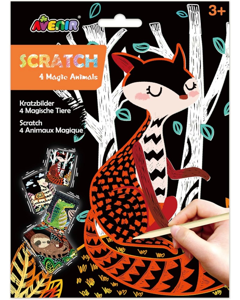 Скреч картини Животни - Avenir Скреч картини Животни - Avenir - Творчески комплект - творчески комплект