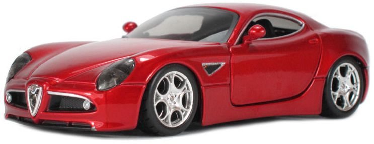 Bburago Alfa Romeo Giulia 18-21080R Échelle 1/24 Portes et Capot ouvrants 19 cm Rouge Mat