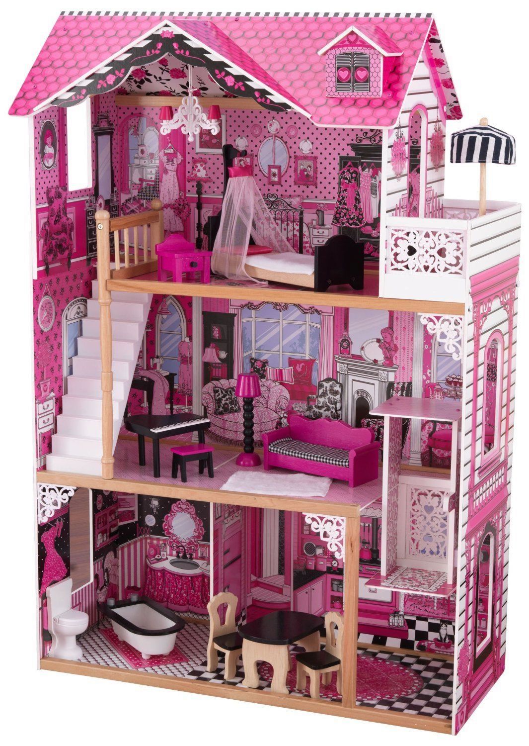 Къща за кукли - Амелия - Дървена детска играчка - - store.bg