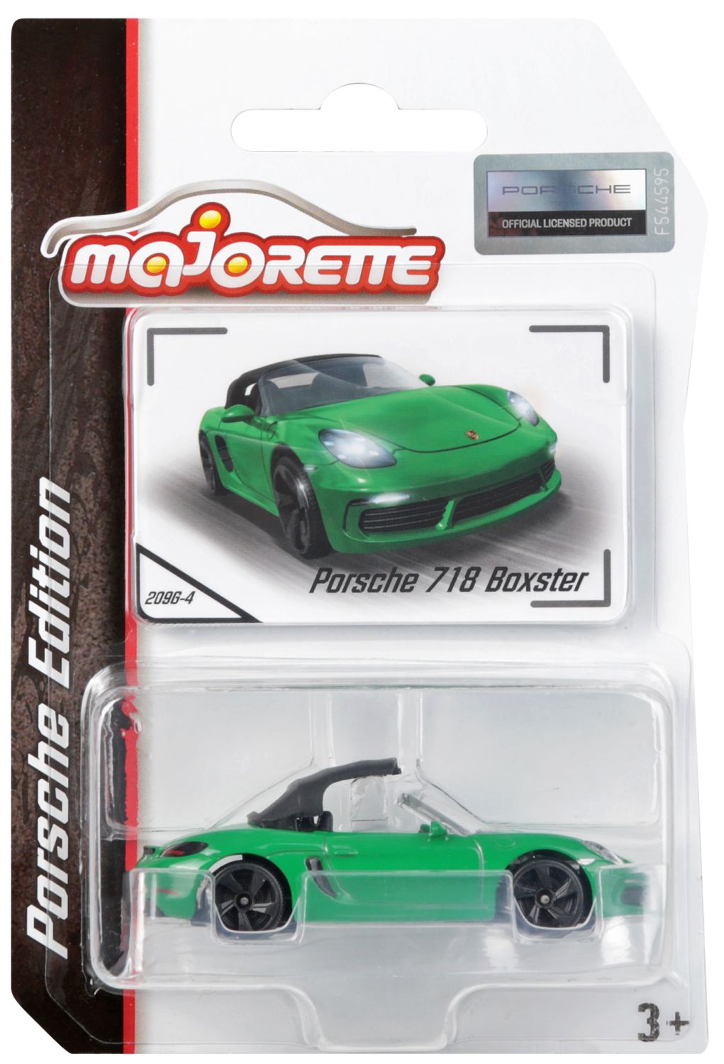 Majorette Porsche 718 Boxster -Green Diecast car 1:64 Scale 3+ Years