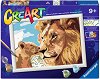 Нарисувай картина Лъв и лъвче - Ravensburger - Творчески комплект с акрилни бои от серията CreArt - творчески комплект