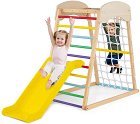 Дървена катерушка с пързалка - Costway - С размери на катерушката 105 / 112 / 67 cm - продукт