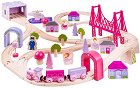 Дървена влакова писта Bigjigs Toys - Приказен свят - играчка
