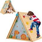 Дървена къщичка и стена за катерене - Costway - С размери 115 / 77 / 100 cm - продукт