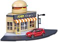 Заведение за бързо хранене Bburago - С метална количка от серията Build Your City - играчка