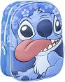 Раница за детска градина Cerda - С 3D панел на тема Stitch - раница