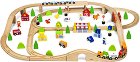 Дървена влакова композиция - Viga Toys - 90 елемента - играчка