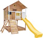 Сглобяема къща с пясъчник, стена за катерене и пързалка - Ginger Home - С размери 271.5 / 291 / 258 cm - играчка