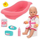 Пишкаща кукла бебе Le Petit - С вана и аксесоари - кукла