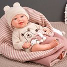 Кукла Лейн с розов спален чувал и биберон - Arias - кукла