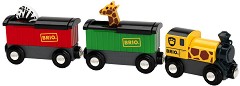 Влак превозващ животни - Детска дървена играчка - играчка