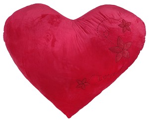 Плюшена възглавница - Сърце с цветя и камъчета - играчка