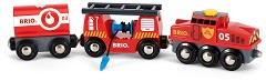 Пожарникарско влакче - Дървена играчка от серията "Brio: Влакчета" - играчка