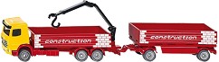 Камион за строителни материали с ремарке - Mercedes-Benz Arocs - Метална играчка от серията "Super: Transport" - играчка