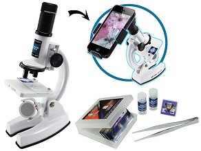 Детски микроскоп за смарт телефон - Изследователски комплект - играчка