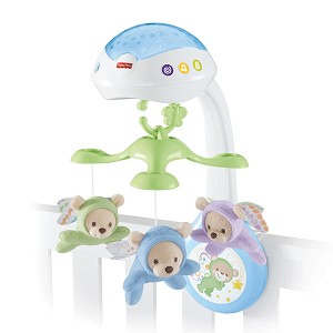 Музикална въртележка с проектор - Butterfly Dreams - Играчка за бебешко креватче с дистанционно управление - играчка