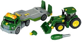 Камион с ремарке и трактор - John Deere 6215R - Комплект за игра - играчка